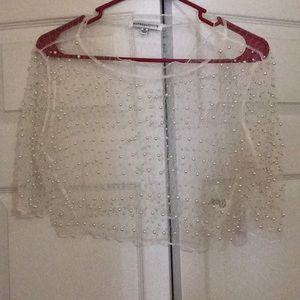 See Through Beaded Sheer crop top.